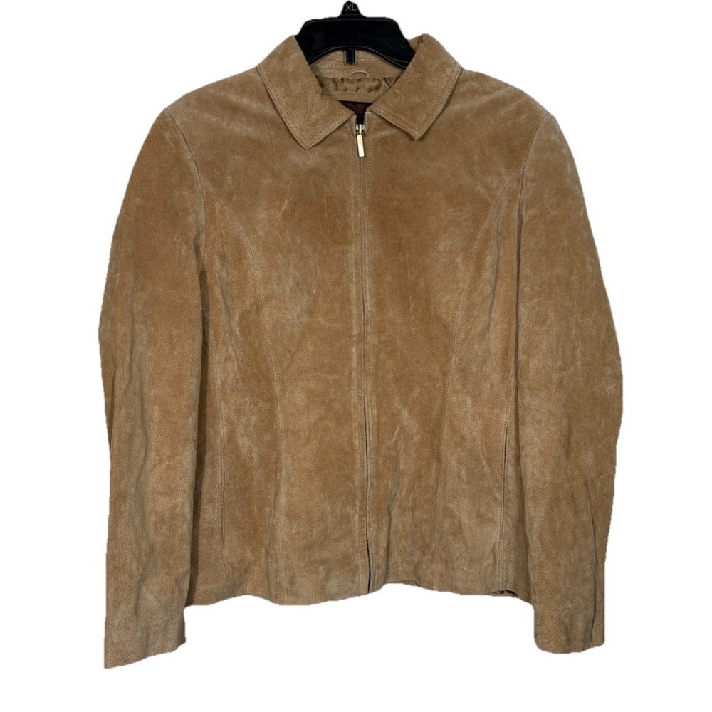 Siena Tan Suede Leather Jacket Women's Size Large